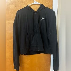 Black Nike cropped zip up